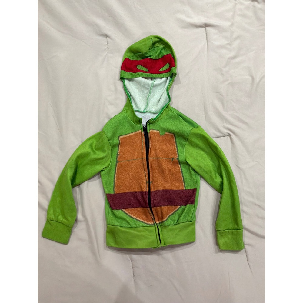 TMNT Raphael Costume Hoodie‎ Kids Green Teenage Mutant Ninja Turtles Mask Zip Up